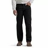 Wrangler Authentics Herren Klassische 5-Pocket Baumwolle mit Lockerer Passform Jeans, Schwarz, 38W / 32L