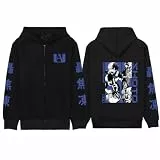 My Hero Academia Zipper Hoodies Schwarz Langarm Bequeme Hip Hop Y2k Manga Pullover Hochwertige Drop Shoulder Cartoon Anime Harajuku Jacken (Color 04,M)