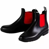 RL24 by HKM - Jodhpur Reitstiefeletten mit Elastikeinsatz Kunstleder schwarz/rot 41 soft/weit
