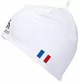 Odlo Mütze für Herren und Damen Polyknit Fan Warm | Weiß | Einheitsgröße | Winter Sportmütze mit Länderflagge | Beanie