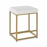 ALPHA HOME Barhocker mit Fußstütze Barstuhl ohne Lehne Schwarz Barhocker Pu-Leder Sitzhöhe 61cm Barstühle Rückenfreier Sitzhocker mit dickem Kissen und robustem verchromtem Metallgestell, 1PC