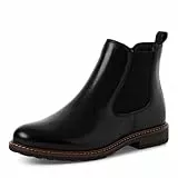 Tamaris Damen Chelsea Boots, Frauen Stiefeletten,Boots,Stiefel,Bootee,Booties,halbstiefel,Kurzstiefel,uebergangsschuhe,Black Leather,38 EU