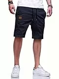 Tansozer Kurze Hosen Herren Shorts Herren Bermuda Sommer Shorts Leicht Atmungsaktiv Chino Shorts Elastische Taille Freizeithose Kurze Hose Männer Baumwolle Stretch Shorts mit Taschen DarkBlue M
