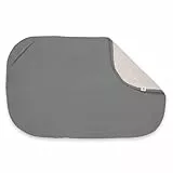 hauck 2in1 Topper & Handtuch 44 x 69 x 0,4 cm mit Atmungsaktiver Baumwolle & Saugfähigem Frottee Kompatibel mit Change N Clean Wickelauflage, Waschbar bei 60° C (Changing Mat Liner, Dark Grey)