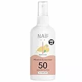 Naïf - Mineralisches Sonnenschutzspray - für Baby & Kind - 0% Parfüm - LSF 50 - Spray ohne Octocrylene - UVA und UVB Schutz - Wasserresistent - Dermatologisch Getestet - Ohne Mikroplastik - 100ml