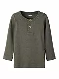 NAME IT Jungen Nmmkab Ls Top Noos Langarm Shirt, Dusty Olive/Detail:melange, 122-128