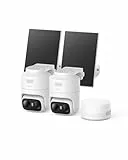 eufy Security eufyCam C37 2-Kamera-Set, kabellose 2K Outdoor-Überwachungskameras mit 360° KI-Tracking (Pan & Tilt), Solar, HomeBase Mini, Gesichtserkennung, Farb-Nachtsicht, ohne ABO-Kosten