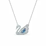 Swarovski Swan Halskette, Schwan, Blau, Rhodiniert