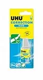 UHU Korrekturflasche – Flasche mit Korrekturflüssigkeit, präzise, schnell trocknend, weiß, 20 ml