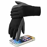 OZERO Damen Wasserdicht Thermohandschuhe, Touchscreen Winterhandschuhe Fahrhandschuhe Fahrradhandschuhe Laufhandschuhe Schwarz