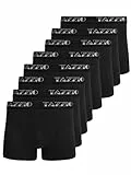 Tazzio Herren Boxershorts BS1000 – 8er Pack Basic Unterhosen Baumwolle – Bequeme Retroshorts mit Komfortbund | Atmungsaktive Männer Unterwäsche in Schwarz – Größe M