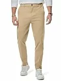 Elegancity Herren Chino Hose Casual Anzughose Baumwolle Hosen Herren Regular Fit Modern Stoffhose Stretch Business Arbeitshose Freizeithosen，Hellkhaki L
