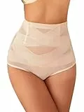 Auffortria Shapewear Damen Bauchweg Unterhose Hohe Taille Miederhose Miederslips Figurformende Bodywäsche Bauchkontrolle Miederpant Body Shaper (X-Large, Beige)