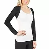 Toocool Damen Bolero Crop Cardigan Viskose Stretch Langarm Jacke Elegant CC-816 [Schwarz, Einheitsgröße]