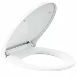 Pipishell Toilettendeckel, WC Sitz mit Absenkautomatik, Quick-Release Funktion für einfach Reinigung, O Form Weiß Toilettensitz mit Verstellbaren Scharnieren, Kunststoffversion