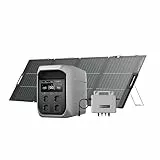 ECOFLOW DELTA 3 Max Plus tragbare Powerstation 2048 Wh mit 220W Bifazialem Solarpanel, 0% VAT WLAN Stream Mikrowechselrichter 800W, 3 000 W AC-Ausgang, 1 000 W Solareingang, für Haus, Camping, Outdoor