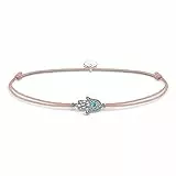THOMAS SABO Fußkette Little Secret Fatimas Hand 925er Sterlingsilber, Geschwärzt