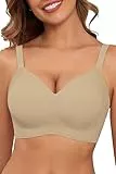 As Fairy Ohne Bügel BH für Damen, Push-UP Bequeme Nahtloser Bralettes mit Weicher Unterstützung Volle Abdeckung Alltags für Große Brüste BHS (Hautfarben XL)