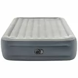INTEX Queen Essential Rest Lufbett für 2 Personen (152×203×46 cm) max. 272 KG– mit integrierter Elektropumpe – Gästebett aufblasbares Bett Camping Matratze mit Fiber-Tech-Technologie (64126ND)