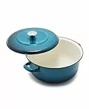 Merten & Storck 7QT Runder Dutch Oven Kasserolle mit Deckel, europäisch gefertigter emaillierter Eisentopf, Induktion & alle Herdarten Schmoren, Eintöpfe, Braten, langsames Kochen, Sauerteig