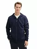 TOM TAILOR Herren Hoodie Sweatjacke mit Kängurutasche, 10668 - Sky Captain Blue, XL