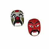 STOBOK Peking-oper-masken Aus Weißem Zellstoff 2er-pack Chinesische Kulturmasken Ideal Für Partys Halloween Und Festivals