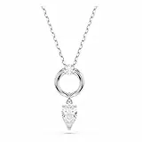 Swarovski Mesmera Anhänger, Rhodinierte Damenhalskette Zirkonia im Tropfenschliff an einem Luxuriösen Ring und Zirkonia im Rundschliff im Zentrum, Länge: 38-45 cm