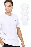 Kappa Herren T-Shirt VOLLAR im 3er Pack | Sport-Shirt mit Rundhalsausschnitt | Basic Tshirt-Set für Männer | Rundhals Oberteil für Sport und Freizeit | Regular Fit | L, Weiß