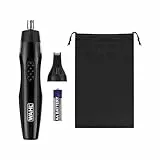 WAHL 2 in 1 Detail Trimmer, präziser Ohr-, Nasen- und Gesichtstrimmer, batteriebetrieben, komfortabler Griff, Reiseetui als Zubehör, langlebige abwaschbare Aufsätze