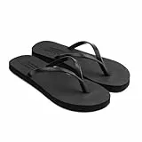 Anseom Flip Flops für Damen Herren, Bequeme Strand Hausschuhe, Rutschfest Sandalen mit Fußgewölbe Unterstützung für Hause Strand (Schwarz, Erwachsene, Damen, 43, Numerisch, EU Schuhgrößensystem, M)