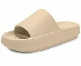 Misolin Badeschuhe Damen Herren Original Hausschuhe Cozislides Wolke Schlappen Super Weich rutschfest Badelatschen Sommer Pantoletten Cozy Cloudyzzz Slides Indoor/Outdoor,Khaki 40/41 EU