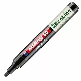 Edding 50 Filzstifte EcoLine - schwarz - 1 Stift - Rundspitze 2-3 mm - Tinte auf Wasserbasis, hochdeckend und wasserfest - Stift für Glas, Stein, Holz, Kunststoff und Papier