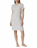 Schiesser Damen Nachthemd Kurzarm weiche Baumwolle Bigshirt mit Taschen - Nightwear, Silbergrau-Mel._181251, 44
