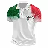 Generisch Poloshirt Herren Kurzarm Kurz Tshirt mit Italien-Motiv Übergröße Leicht Hemden Golf Sports Outdoorshirts Atmungsaktiv Freizeithemden Oberteile