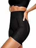Vertvie Bauchweg Unterhose Damen Shapewear Shorts Hohe Taille Figurenformend Miederpants Butt Lifting Body Shaper Miederhose mit Bein Stark Formend Shaping Unterwäsche Nahtlose (Schwarz, L)