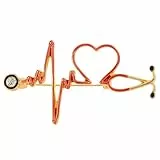 Holibanna Elektrokardiogramm Pin Brosche in Form einer Brosche aus Strass Herz des Diamanten Revers Pin für Kleidung, Holz, Alloy