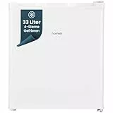 homeX Mini Gefrierschrank, Gefriertruhe klein - 33L Nutzinhalt, 4-Sterne Gefrierbox, freistehend, kompakte Tiefkühltruhe, Mini Freezer mit Temperaturregelung, kleiner Tiefkühlschrank, leise, weiß