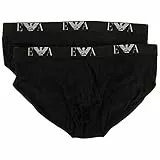 Emporio Armani Herren 111321cc715 Slip, Schwarz (Nero/Nero 07320), M EU (2er Pack)