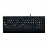 Logitech K280e Pro Kabelgebundene Business Tastatur für Windows, Linux und Chrome, USB-Anschluss, Handballenauflage, Spritzwassergeschützt, PC/Laptop, Deutsches QWERTZ-Layout, Schwarz
