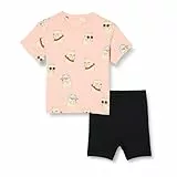 Amazon Essentials Mädchen Set aus T-Shirt und kurzer Fahrradhose, Coole Katze/Schwarz, 9 Jahre