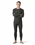 LAPASA Herren Premium Waffelstrick Thermounterwäsche Set, Thermo Oberteil & Lange Unterhosen Unterwäsche Set (Warm M60), Dunkelgrau meliert, Warm, XL