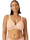 Naturana® BH Damen ohne Bügel [Cup A-D] I 100% Gepolsterte Träger I BH ohne Bügel mit nahtlosen Cups I Damen BH mit Unterbrustband 95 Light Beige B