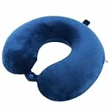Far win Reisekissen, 100% Reiner Memory-Schaum, U-förmiges Nackenkissen, super leicht, tragbar, ideal für Flugzeugstuhl, Auto, Zuhause, Büro, Schlafkissen (blau)