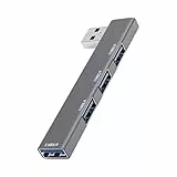 Leloco 4-Port USB Hub 3.0 mit Mehreren, USB Adapter Mehrfach Verlängerung Adapter für Laptop, MacBook, Desktop-PC, Flash-Laufwerk, Drucker, Tastatur, Mäuse Headset PS 4 usw(Rechts)