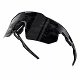 HAAYOT Schnelle Brille, Sportbrille, Fahrradbrille für Herren und Damen – 24g leichter TR-90-Rahmen, polarisiert und UV400, ideal für Rennrad, Laufen, Matt Schwarz
