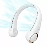 Morelax Tragbarer Hals Ventilator,4000 mAh Batteriebetriebener Tragbarer Persönlicher Ventilator,USB Nackenventilator mit 360° Luftstrom,Neck Fan für Reisen, Sport, Innen, Außen
