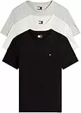 Tommy Jeans Herren 3er Pack T-Shirts Kurzarm aus Baumwolle, Mehrfarbig (Black/Lt Grey Htr/Ecru), L