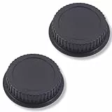 KEQAR 2 Stück Kamera SLR Objektivdeckel, Hintere Kappe für Canon Objektiv, Staubschutzkappe, schützt Objektiv Hinterlinse (Schwarz)