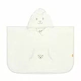 Steiff Bade Poncho weiß Cloud Dancer, One-Size, flauschig-weicher Frottee trocknet und verwöhnt zarte Haut, Druckknöpfe an den Seiten, mit Kapuze für extra Wärme