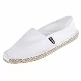 Japanwelt Espadrilles Unicolor Canvas Weiß Damen und Herren Größe 39 Unisex Leinen Slipper